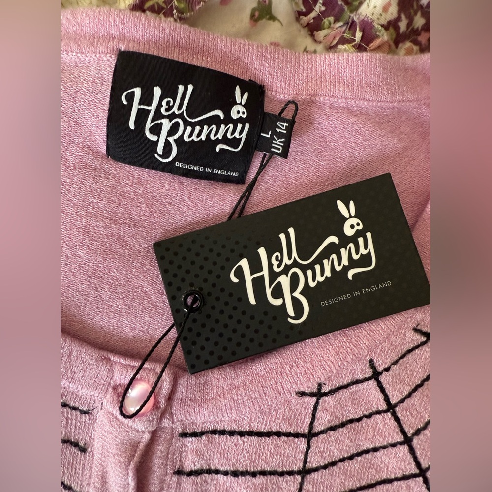 NWT Hell Bunny Pink Spider Cardigan Large - Picture 6 of 8